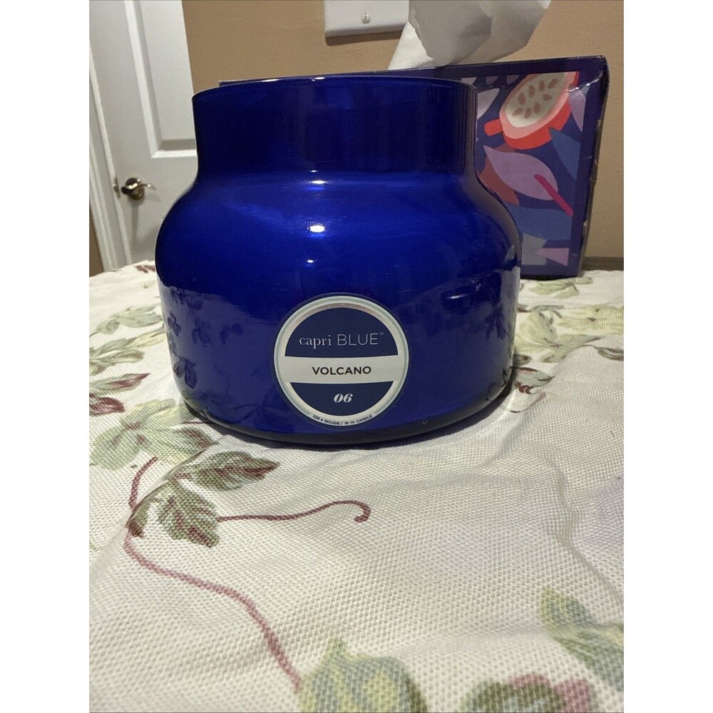 Capri BLUE Volcano 06 Candle 19 Oz. Barely Used, Great Condition!